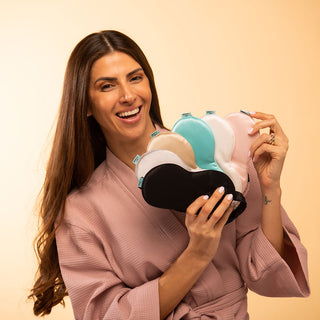 Silk Eyemask for Sleeping - Brightly Labs® Contour Design with Mulberry Silk, Organic Fabric, and Antibacterial Silver Ions for Ultimate Comfort and Restful Sleep