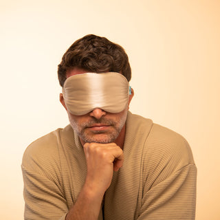 Silk Eyemask for Sleeping - Brightly Labs® Contour Design with Mulberry Silk, Organic Fabric, and Antibacterial Silver Ions for Ultimate Comfort and Restful Sleep
