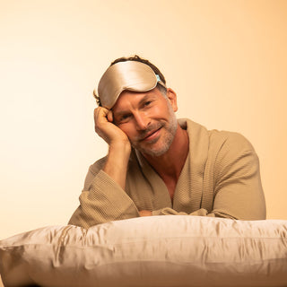Silk Eyemask for Sleeping - Brightly Labs® Contour Design with Mulberry Silk, Organic Fabric, and Antibacterial Silver Ions for Ultimate Comfort and Restful Sleep