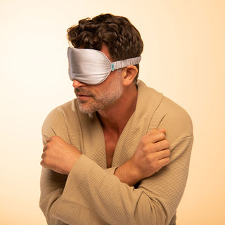 Silk Eyemask for Sleeping - Brightly Labs® Contour Design with Mulberry Silk, Organic Fabric, and Antibacterial Silver Ions for Ultimate Comfort and Restful Sleep