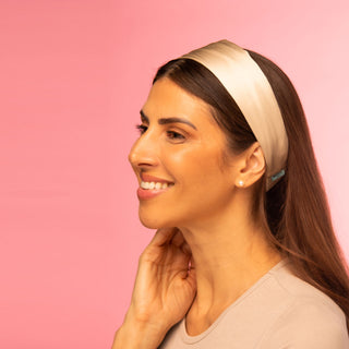 Brightly Labs® Silk Headband - Premium silver ion-infused Mulberry Silk for stylish and comfortable hair care. Elevate your look with this luxurious silk headband. 2x smoother than cotton, 4.5x more breathable, and clinically proven for sensitive skin. Explore BRIGHTY LABS for the finest in nutrition and natural beauty