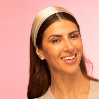 Brightly Labs® Silk Headband - Premium silver ion-infused Mulberry Silk for stylish and comfortable hair care. Elevate your look with this luxurious silk headband. 2x smoother than cotton, 4.5x more breathable, and clinically proven for sensitive skin. Explore BRIGHTY LABS for the finest in nutrition and natural beauty