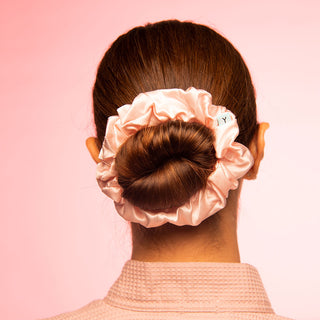 Brightly Labs® Premium Medium Silk Scrunchies - Luxurious hair accessories made from silver ion-infused Mulberry Silk. Perfect for style and hair care.