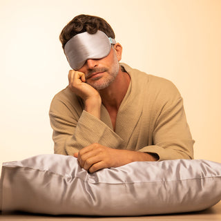 Brightly Labs® Silk Eyemask (Standard) - Clinically Proven, Mulberry Silk, Antibacterial Silver Ions, Organic Cotton, Custom Fabric Printing, Skin's Collagen Retention, Silk Eye Mask for Sleeping, Blissy Eye Mask, Luxury Sleep Mask, Pure Silk Eye Mask, Holistic Silk Sleep Mask, Organic Silk Eye Cover