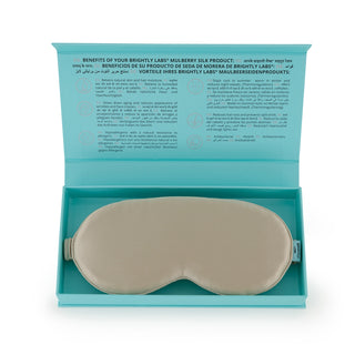 Brightly Labs® Silk Eyemask (Standard) - Clinically Proven, Mulberry Silk, Antibacterial Silver Ions, Organic Cotton, Custom Fabric Printing, Skin's Collagen Retention, Silk Eye Mask for Sleeping, Blissy Eye Mask, Luxury Sleep Mask, Pure Silk Eye Mask, Holistic Silk Sleep Mask, Organic Silk Eye Cover