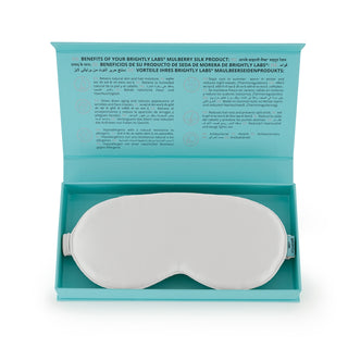 Brightly Labs® Silk Eyemask (Standard) - Clinically Proven, Mulberry Silk, Antibacterial Silver Ions, Organic Cotton, Custom Fabric Printing, Skin's Collagen Retention, Silk Eye Mask for Sleeping, Blissy Eye Mask, Luxury Sleep Mask, Pure Silk Eye Mask, Holistic Silk Sleep Mask, Organic Silk Eye Cover