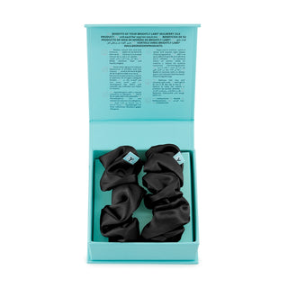 Brightly Labs® Premium Medium Silk Scrunchies - Luxurious hair accessories made from silver ion-infused Mulberry Silk. Perfect for style and hair care.