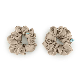 Brightly Labs® Premium Medium Silk Scrunchies - Luxurious hair accessories made from silver ion-infused Mulberry Silk. Perfect for style and hair care.