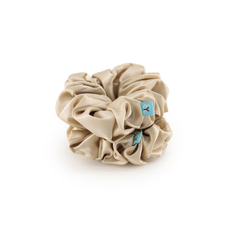 Brightly Labs® Premium Medium Silk Scrunchies - Luxurious hair accessories made from silver ion-infused Mulberry Silk. Perfect for style and hair care.