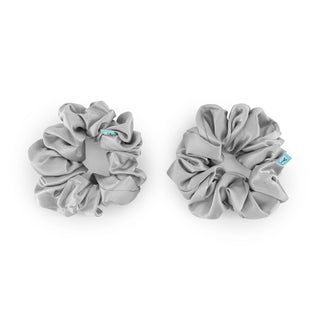 Brightly Labs® Premium Medium Silk Scrunchies - Luxurious hair accessories made from silver ion-infused Mulberry Silk. Perfect for style and hair care.