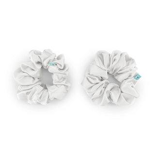 Brightly Labs® Premium Medium Silk Scrunchies - Luxurious hair accessories made from silver ion-infused Mulberry Silk. Perfect for style and hair care.