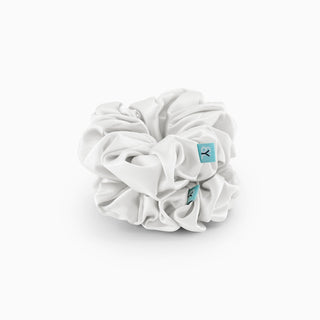 Brightly Labs® Premium Medium Silk Scrunchies - Luxurious hair accessories made from silver ion-infused Mulberry Silk. Perfect for style and hair care.