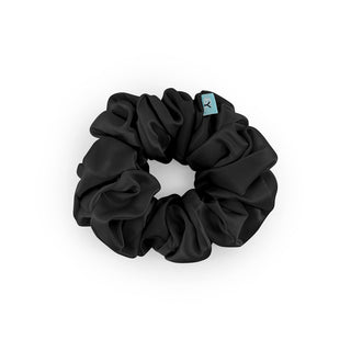 Luxurious Large Silk Scrunchie from Brightly Labs® - Clinically proven Mulberry Silk with silver ion infusion for gentle hold, reduced breakage, and crease prevention. Ideal for stylish updos or ponytails