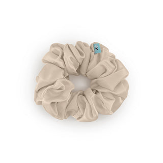 Luxurious Large Silk Scrunchie from Brightly Labs® - Clinically proven Mulberry Silk with silver ion infusion for gentle hold, reduced breakage, and crease prevention. Ideal for stylish updos or ponytails