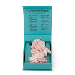 Luxurious Large Silk Scrunchie from Brightly Labs® - Clinically proven Mulberry Silk with silver ion infusion for gentle hold, reduced breakage, and crease prevention. Ideal for stylish updos or ponytails